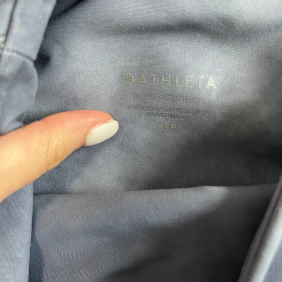 Athleta Elation Blue Watercolor Stripe Crop Leggings Size XS Petite - Picture 2 of 7